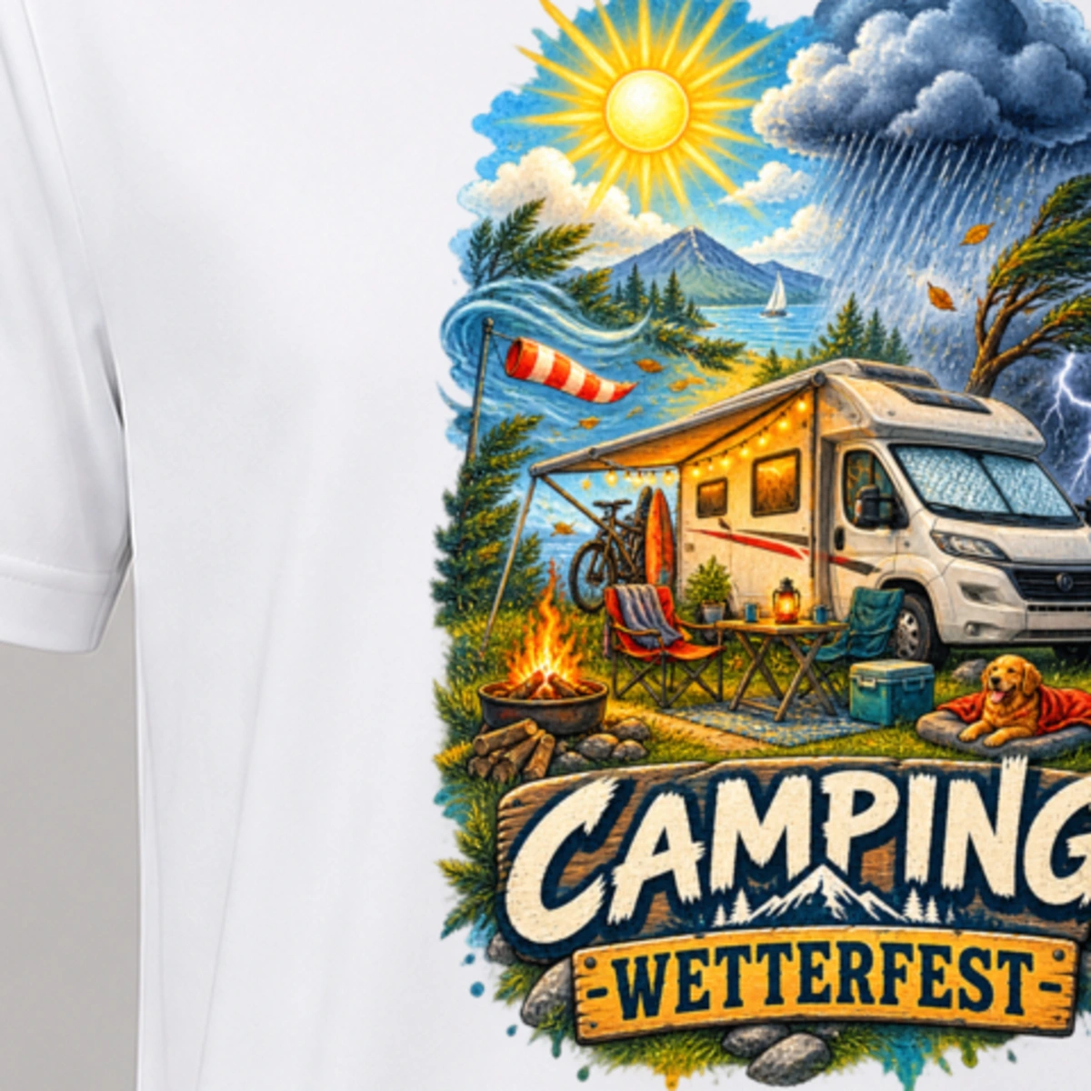 Camping Wetterfest T-Shirt Sublimation | Marketing-MV