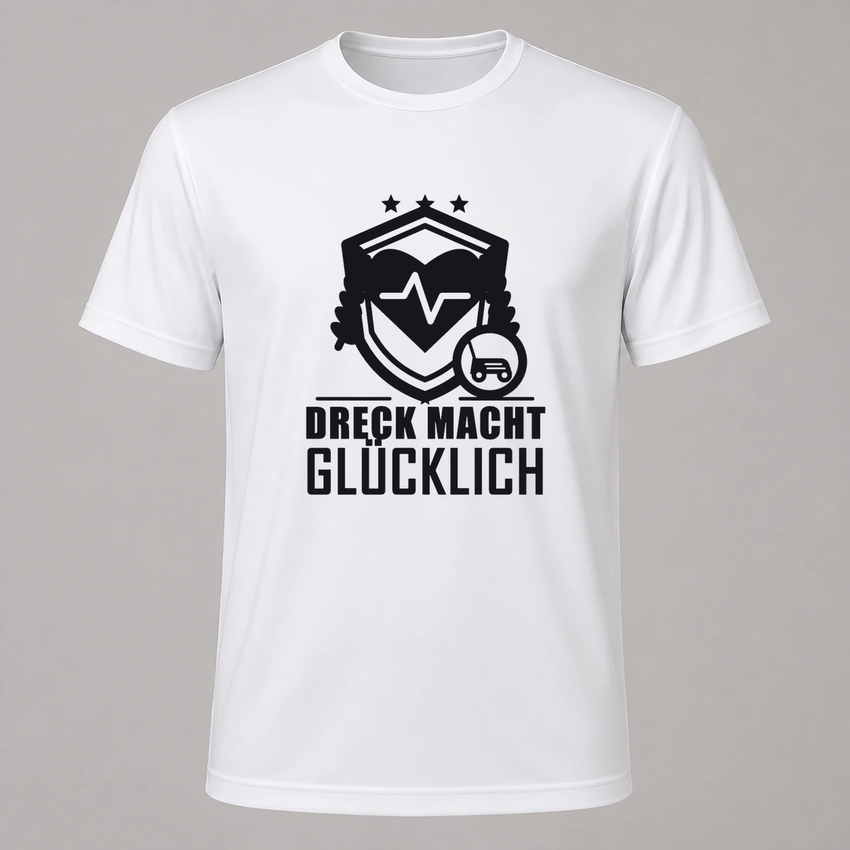 Dreck macht gluecklich T-Shirt Flexdruck | Marketing-MV