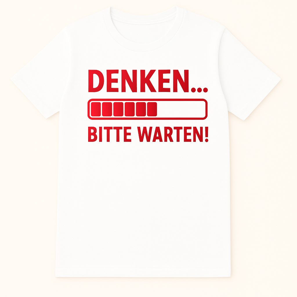 Denken… Bitte warten! – Fun Shirt by Marketing-MV.com