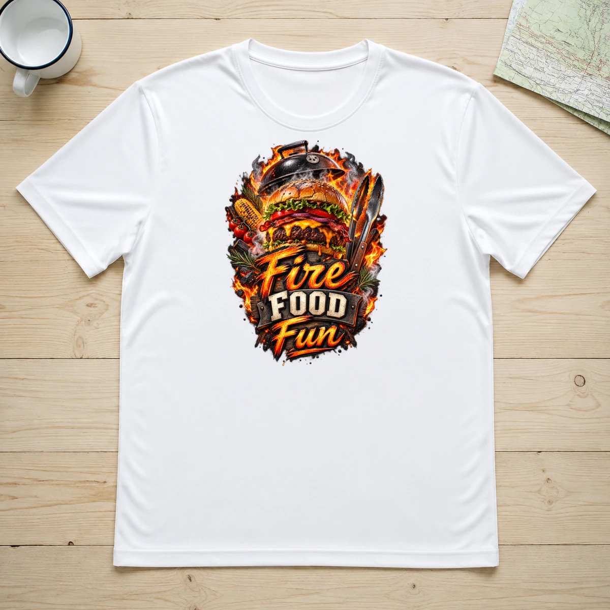 Fire Food Fun T-Shirt Sublimation | Marketing-MV