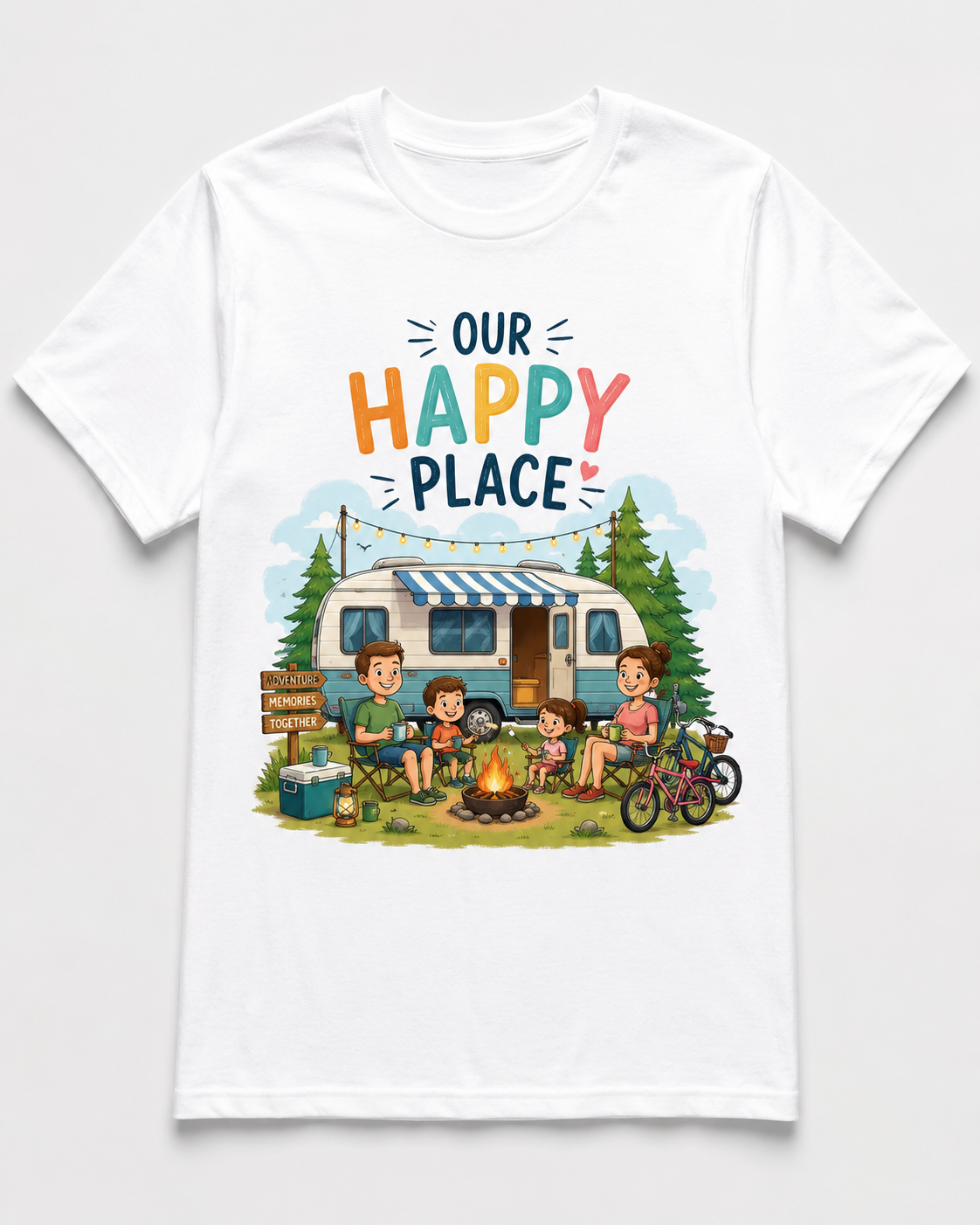 Our Happy Place Familie – Camper T-Shirt