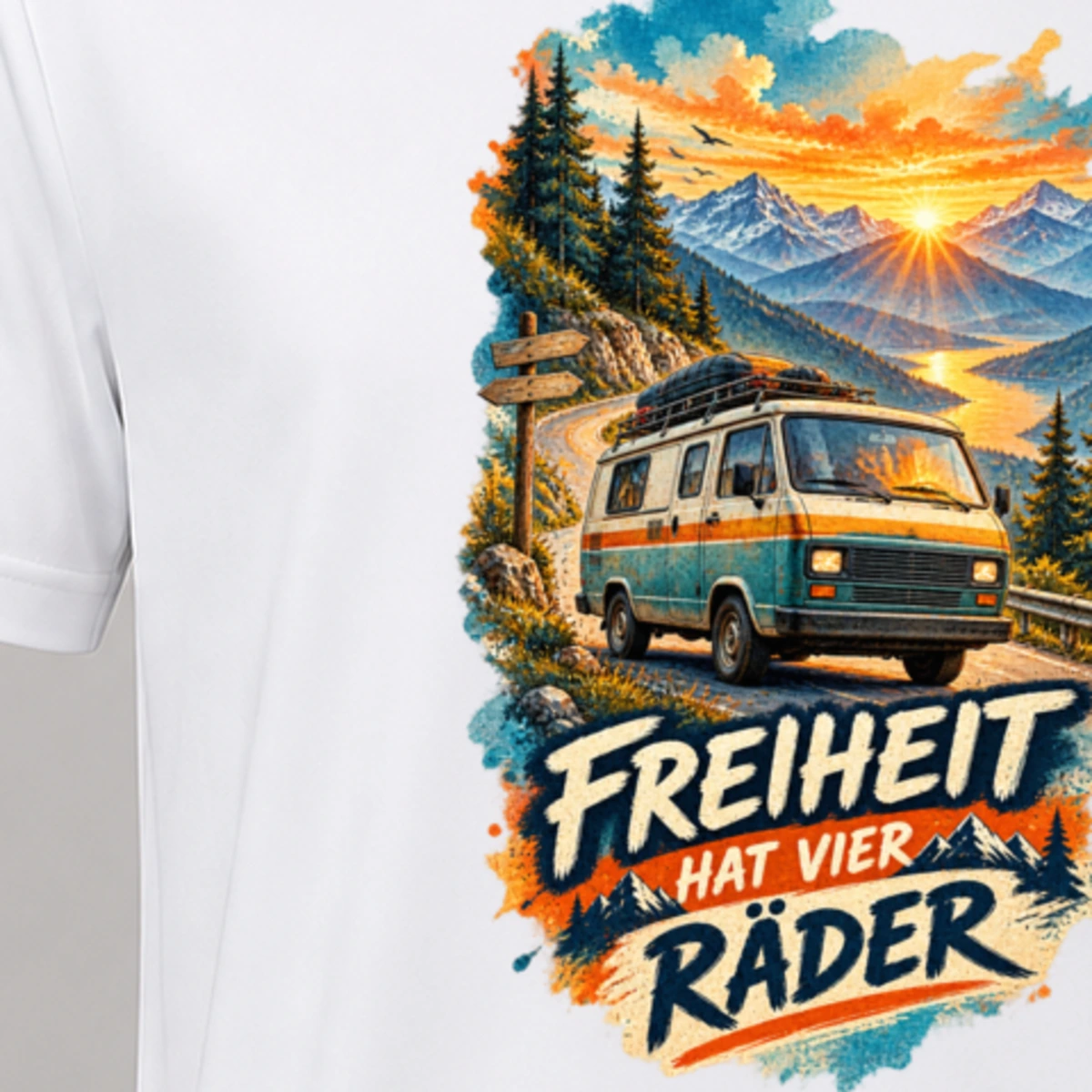 Freiheit hat vier Raeder T-Shirt Sublimation | Marketing-MV