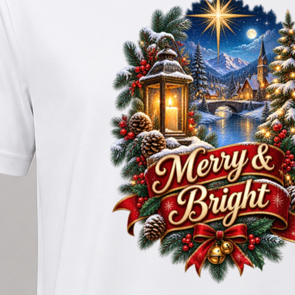 Merry & Bright T-Shirt Sublimation | Marketing-MV