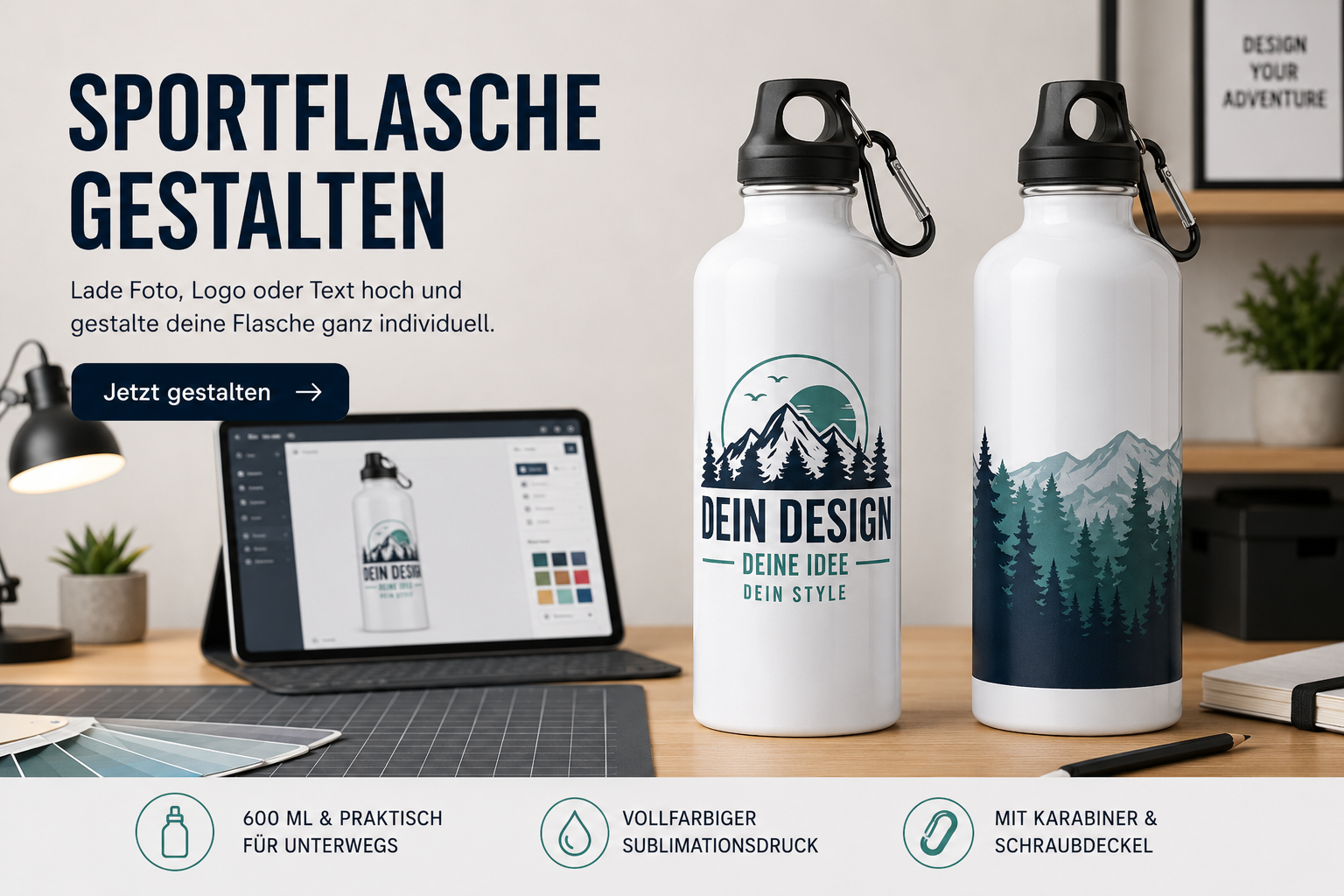 Personalisierte Edelstahl-Trinkflasche 500 ml