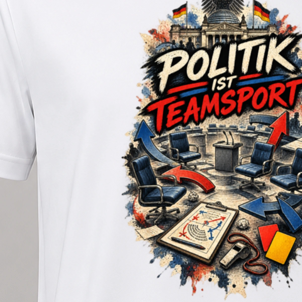 Politik ist Teamsport T-Shirt Sublimation | Marketing-MV