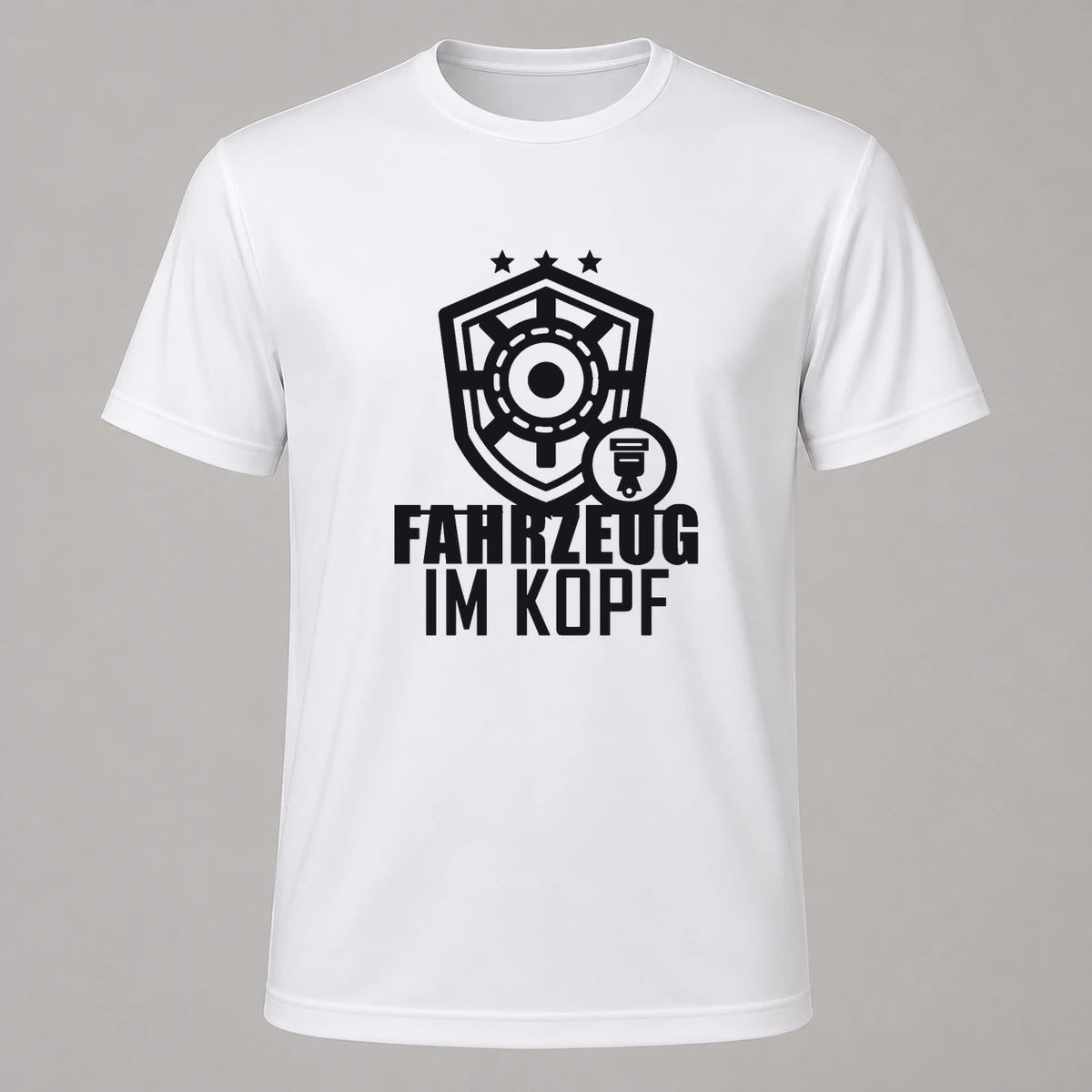 Fahrzeug im Kopf T-Shirt Flexdruck | Marketing-MV