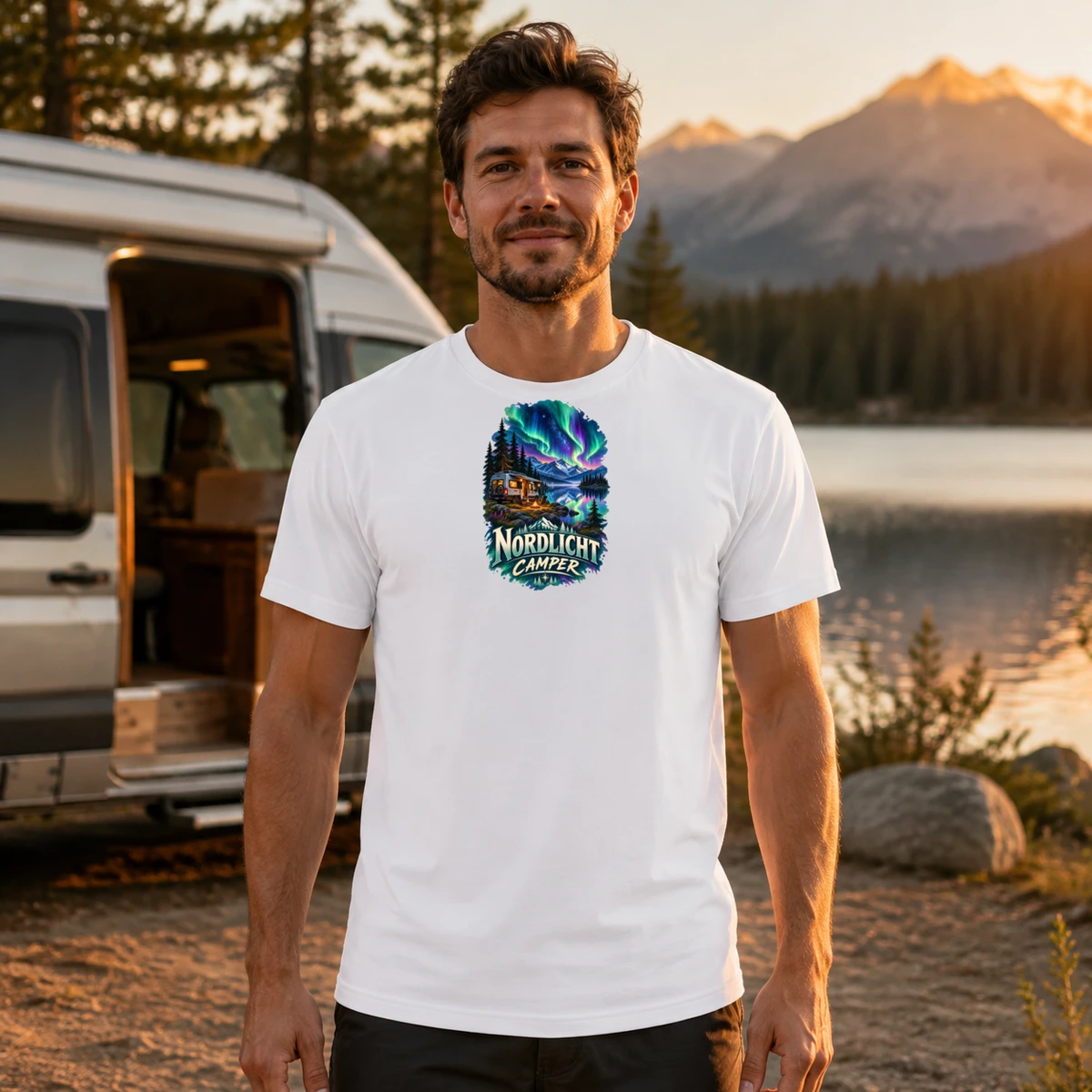 Nordlicht Camper T-Shirt Sublimation | Marketing-MV