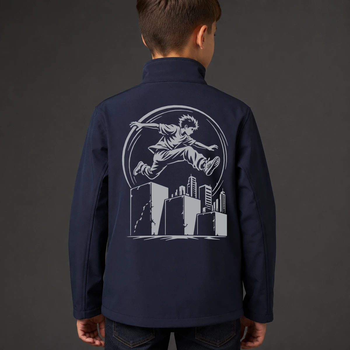 Parkour-Flow Kids Softshelljacke | reflect+ by Marketing-MV