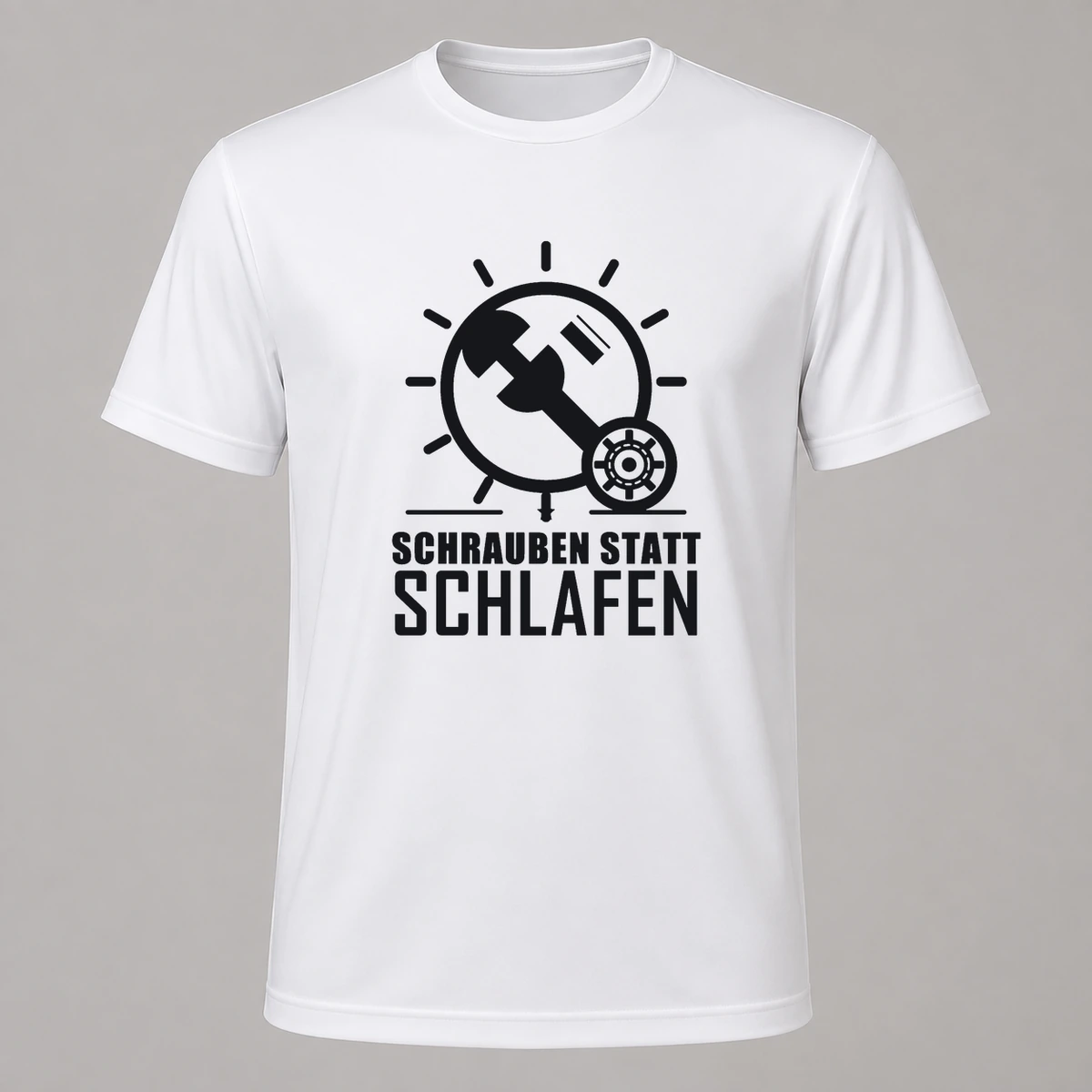Schrauben statt Schlafen T-Shirt Flexdruck | Marketing-MV