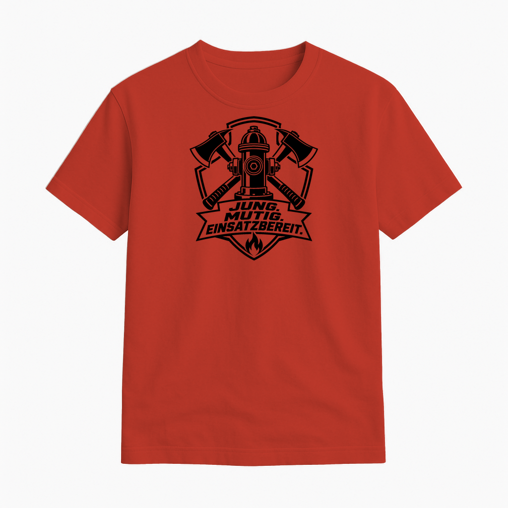 T-Shirt Jugendfeuerwehr "Jung Mutig Einsatzbereit" Feuerwehrshirt by Marketing-MV.com