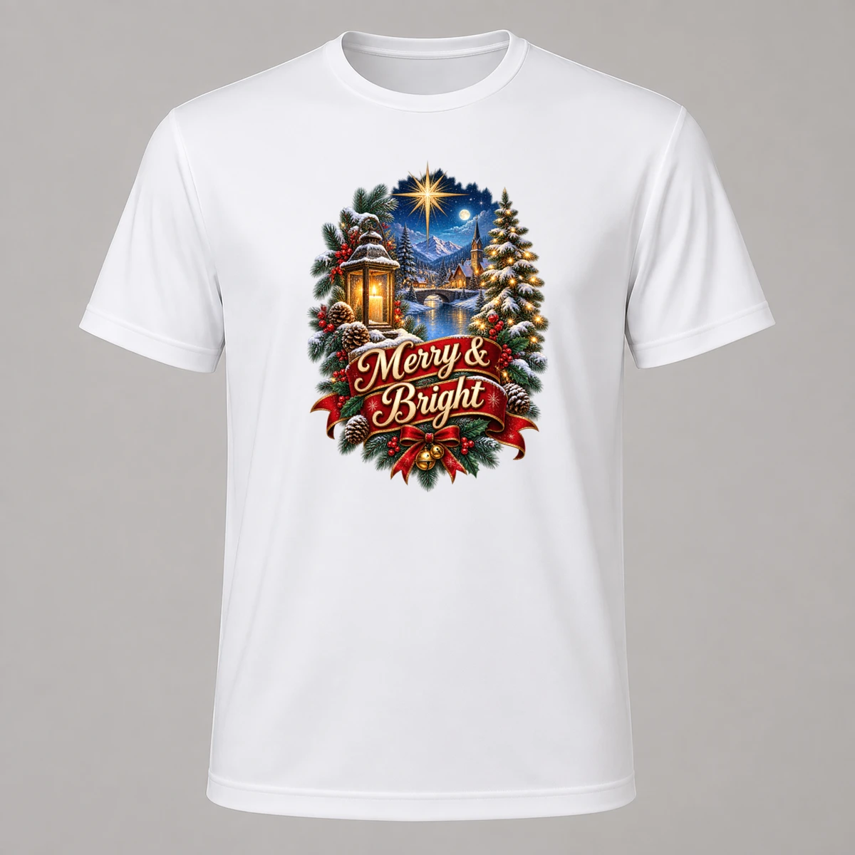 Merry & Bright T-Shirt Sublimation | Marketing-MV