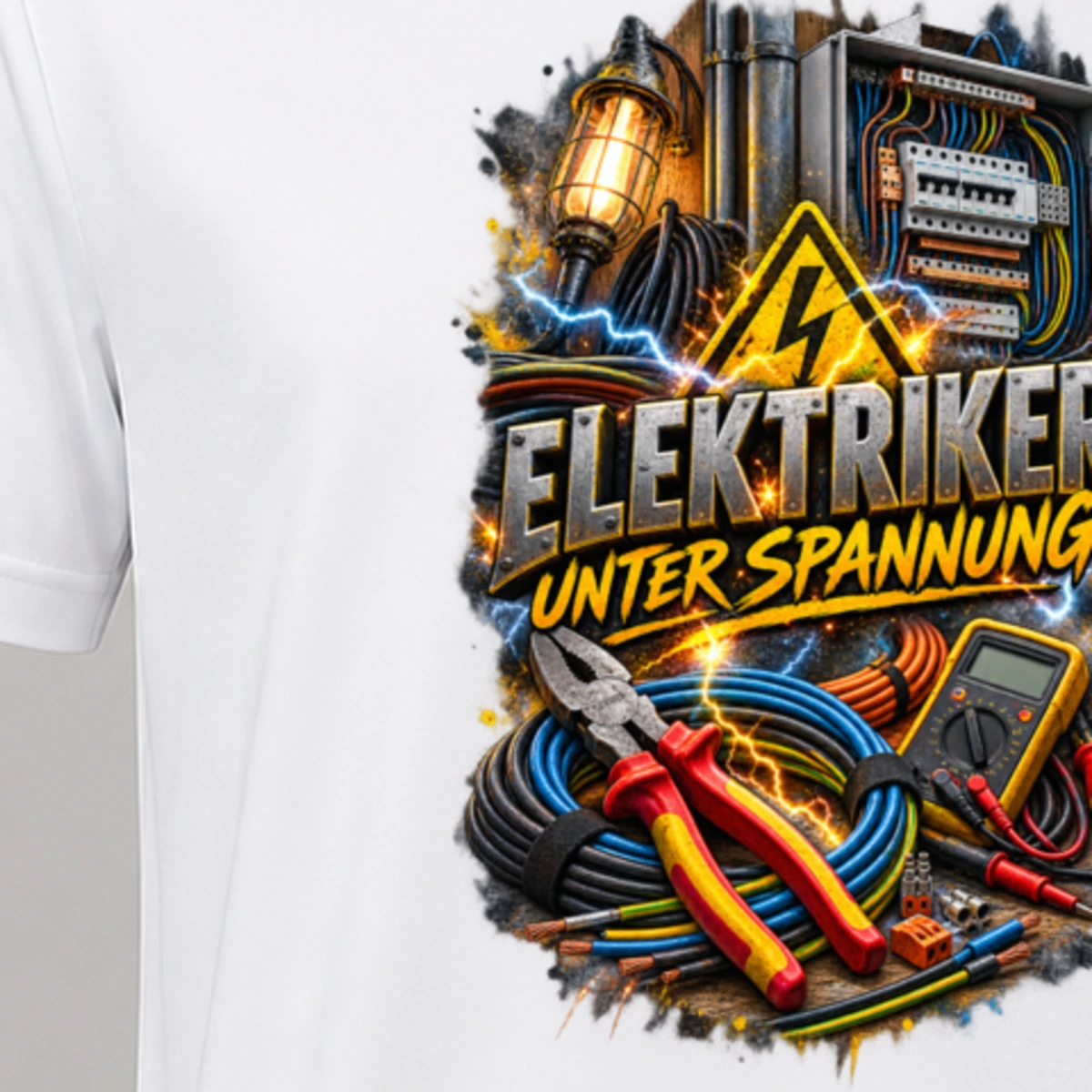 Elektriker unter Spannung T-Shirt Sublimation | Marketing-MV