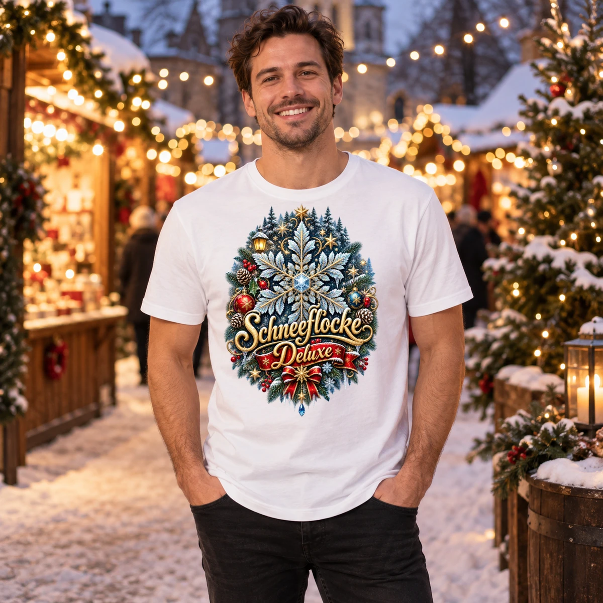 Schneeflocke Deluxe T-Shirt Sublimation | Marketing-MV