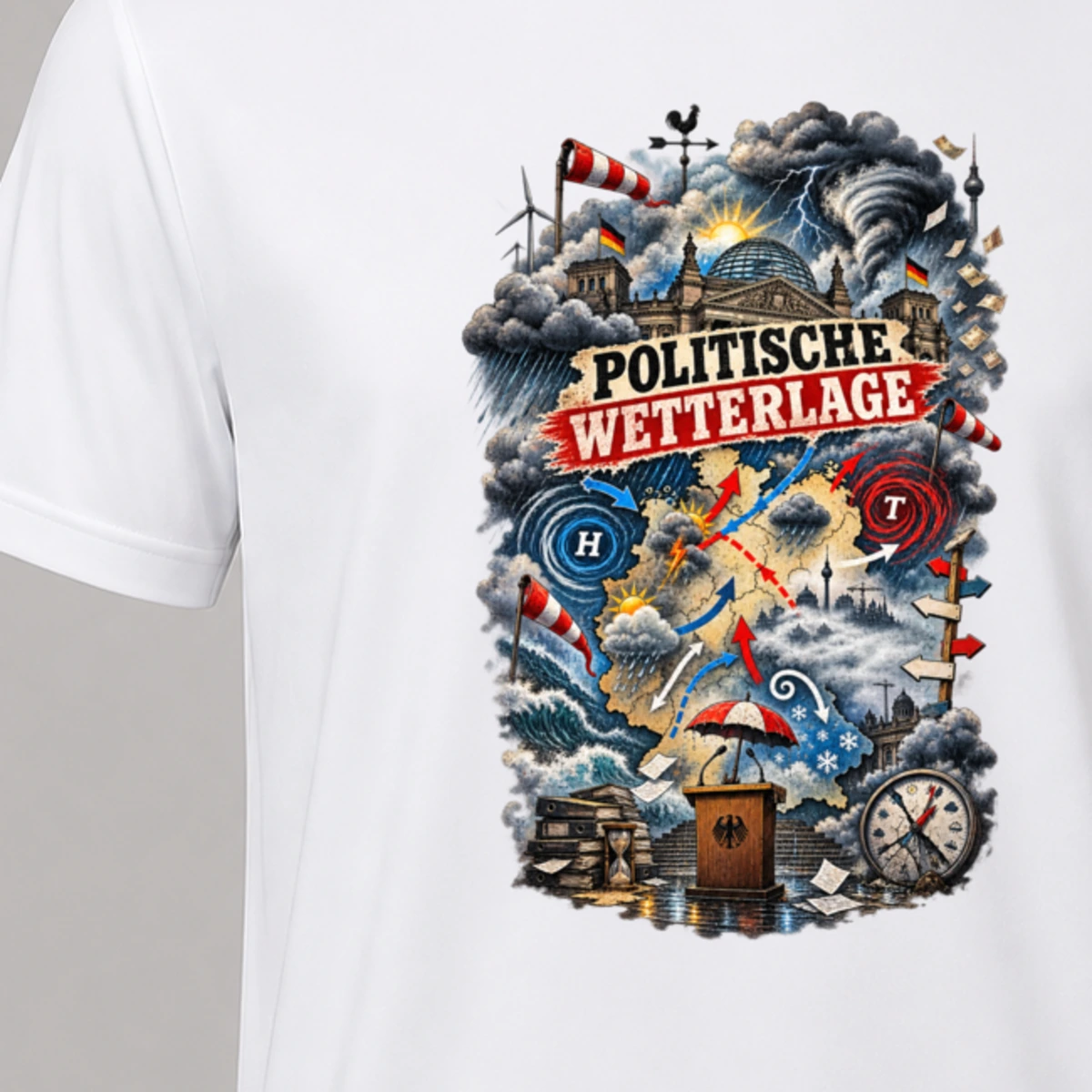 Politische Wetterlage T-Shirt Sublimation | Marketing-MV