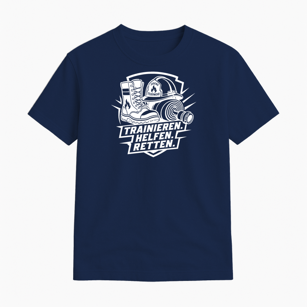 T-Shirt "Trainieren Helfen Retten" Jugendfeuerwehr Shirt by Marketing-MV.com