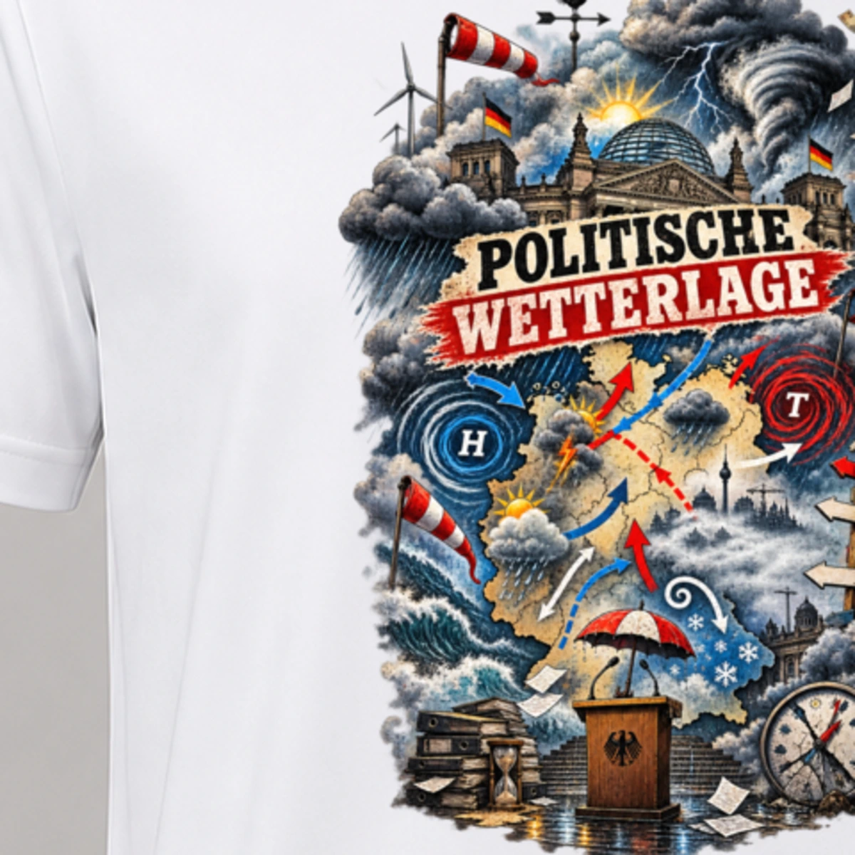 Politische Wetterlage T-Shirt Sublimation | Marketing-MV