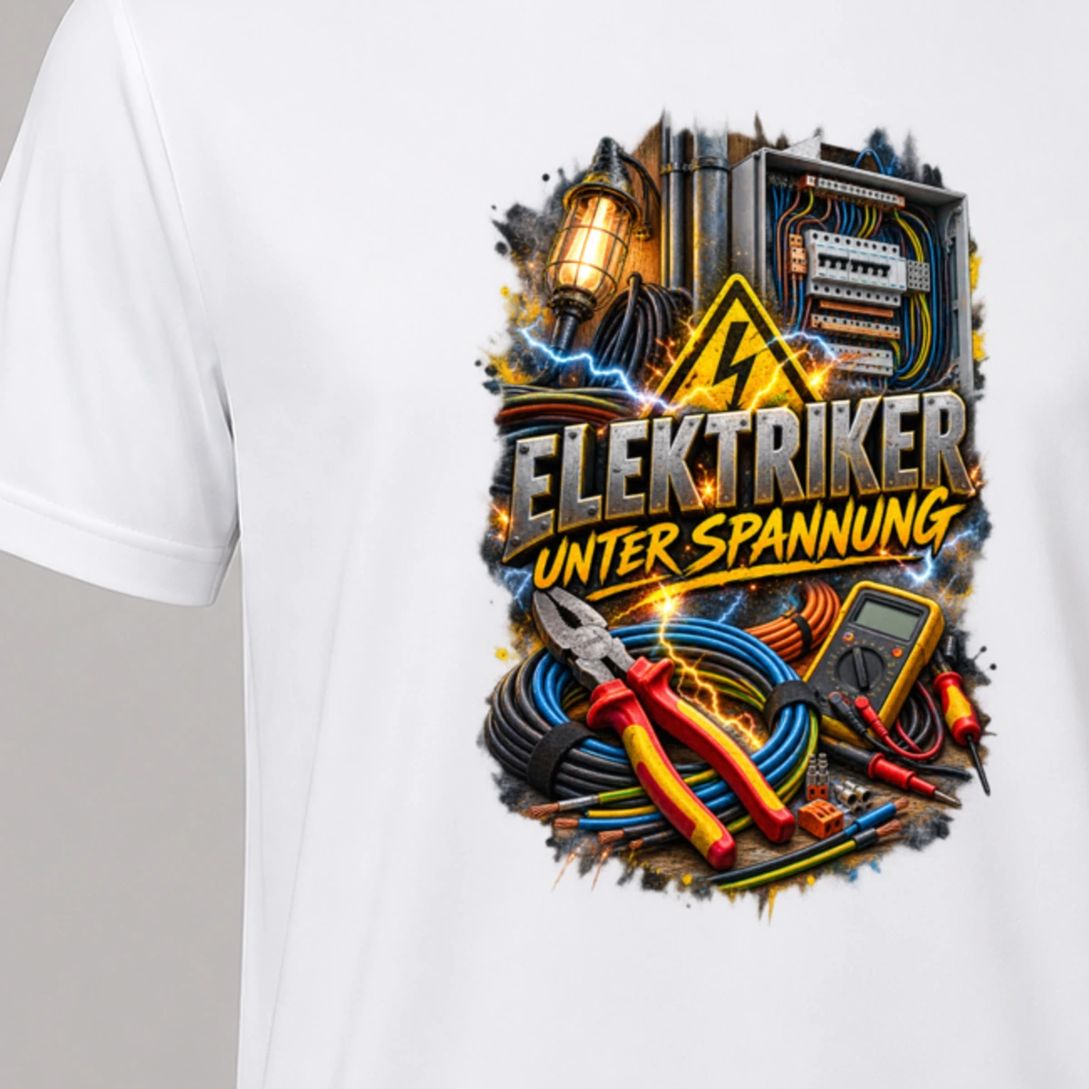 Elektriker unter Spannung T-Shirt Sublimation | Marketing-MV