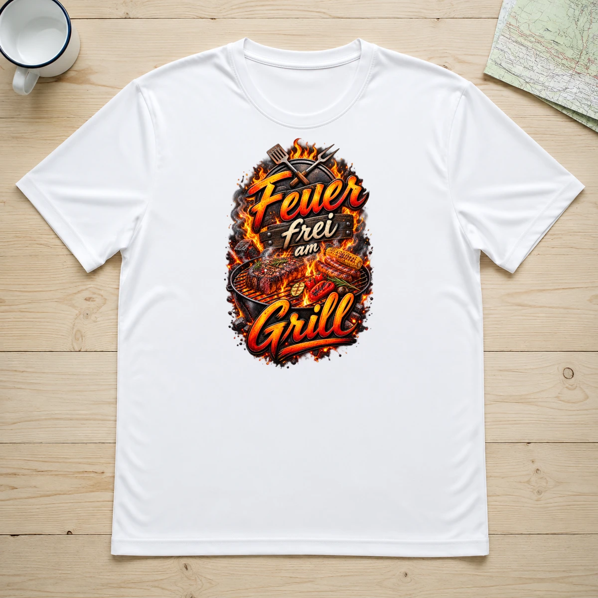 Feuer frei am Grill T-Shirt Sublimation | Marketing-MV